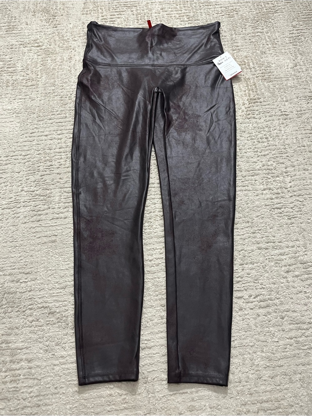 NWT Spanx Faux Leather Leggings -Wine